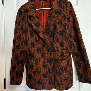 Current Air Warm Brown Coat with Print - Small